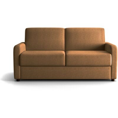 Canapé droit convertible 3 places en tissu chenille moka - ouverture express - Lumio - Publicité Canapé droit convertible 3 places en tissu chenille moka - ouverture express - Lumio - Publicité