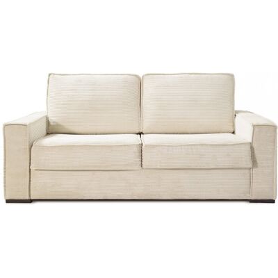 Homifab - Mattia - Beige velours - Canapé-lit - Publicité Homifab - Mattia - Beige velours - Canapé-lit - Publicité
