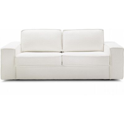 Homifab - Dario - Ivoire - Bouclé - Canapé convertible - Publicité Homifab - Dario - Ivoire - Bouclé - Canapé convertible - Publicité
