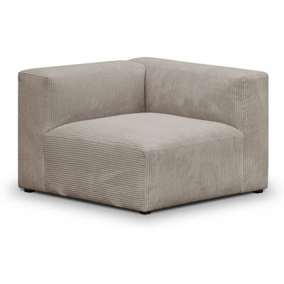 Chauffeuse d'angle à droite modulable en velours côtelé taupe - Modulo - Publicité Chauffeuse d'angle à droite modulable en velours côtelé taupe - Modulo - Publicité