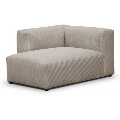 Méridienne d'angle à gauche modulable en velours côtelé taupe - Modulo - Publicité Méridienne d'angle à gauche modulable en velours côtelé taupe - Modulo - Publicité