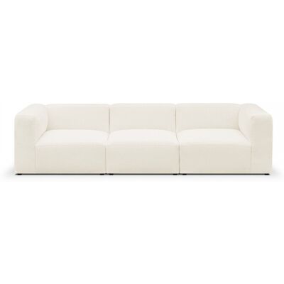 Canapé modulable 4 places en tissu bouclette beige - Modulo - Publicité Canapé modulable 4 places en tissu bouclette beige - Modulo - Publicité