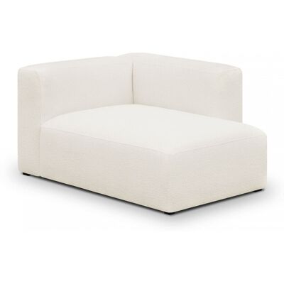 Méridienne d'angle à droite modulable en tissu bouclette beige - Modulo - Publicité Méridienne d'angle à droite modulable en tissu bouclette beige - Modulo - Publicité