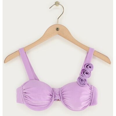 Haut de maillot de bain lilas avec fleurs 3D My Jewellery Violet clair S female - Publicité Haut de maillot de bain lilas avec fleurs 3D My Jewellery Violet clair S female - Publicité