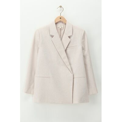 Blazer oversize beige aspect lin My Jewellery Beige XL female - Publicité Blazer oversize beige aspect lin My Jewellery Beige XL female - Publicité