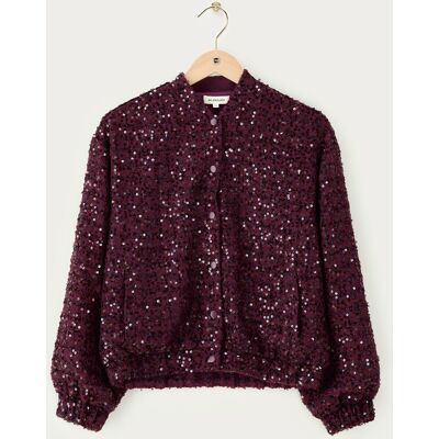 Veste bomber violette à paillettes My Jewellery Violet foncé M female - Publicité Veste bomber violette à paillettes My Jewellery Violet foncé M female - Publicité