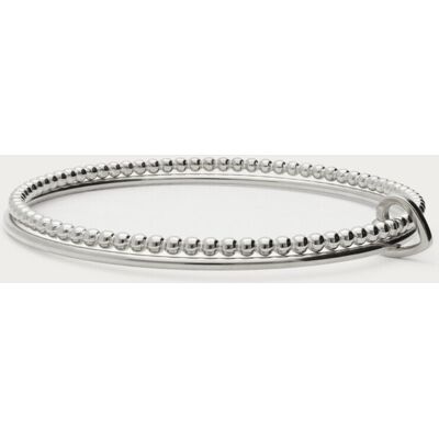 Double bracelet jonc Love avec cœur My Jewellery Argenté One size female - Publicité Double bracelet jonc Love avec cœur My Jewellery Argenté One size female - Publicité