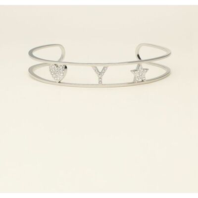 Bracelet jonc ouvert à initiale My Jewellery Argenté One size female - Publicité Bracelet jonc ouvert à initiale My Jewellery Argenté One size female - Publicité