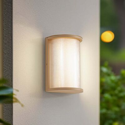 Applique d'extérieur LED Calvik, IP44, beige, 24 cm, rainurée - Lindby - Balcon - Moderne - Métal - À ampoule unique - Publicité Applique d'extérieur LED Calvik, IP44, beige, 24 cm, rainurée - Lindby - Balcon - Moderne - Métal - À ampoule unique - Publicité