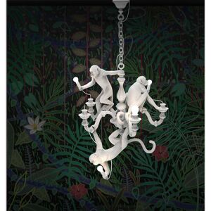 Lustre Singe en Résine Blanc - Seletti - Publicité Lustre Singe en Résine Blanc - Seletti - Publicité