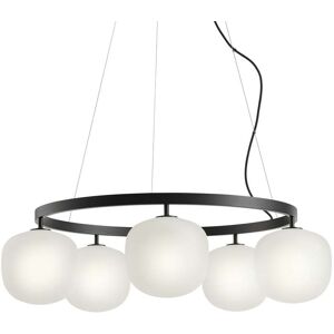 Suspension noire en verre, Ø 80 cm, G9 Muuto - Salon / séjour - Design - Multi-ampoules - Publicité Suspension noire en verre, Ø 80 cm, G9 Muuto - Salon / séjour - Design - Multi-ampoules - Publicité