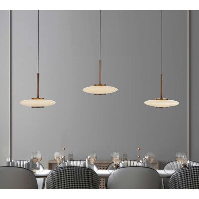 Suspension LED Vitrum, marron/opale, verre/aluminium, à 3 lampes - PURE - Salon / séjour - Moderne - Avec abat-jour - Publicité Suspension LED Vitrum, marron/opale, verre/aluminium, à 3 lampes - PURE - Salon / séjour - Moderne - Avec abat-jour - Publicité