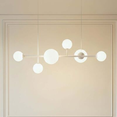 Suspension Blanche Dione Moderne - Luminaire - Publicité Suspension Blanche Dione Moderne - Luminaire - Publicité