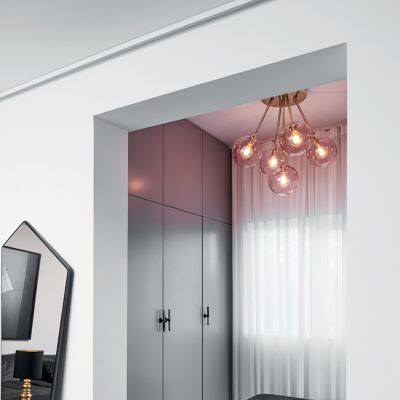 Suspension Ballroom Molecule Brass/Rose - DESIGN BY US - Salon / séjour - Verre - Multi-ampoules - Publicité Suspension Ballroom Molecule Brass/Rose - DESIGN BY US - Salon / séjour - Verre - Multi-ampoules - Publicité