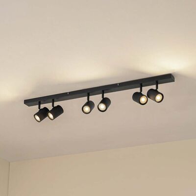 Spot pour plafond Kardis gris foncé, à 6 lampes, métal, GU10 - Lindby - Couloir - Moderne - Aluminium - Multi-ampoules - Publicité Spot pour plafond Kardis gris foncé, à 6 lampes, métal, GU10 - Lindby - Couloir - Moderne - Aluminium - Multi-ampoules - Publicité
