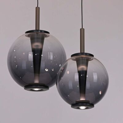 Suspension LED E-Infinity, gris/gris fumé, Ø 50 cm, CCT - PURE - Salon / séjour - Verre - Avec abat-jour - Publicité Suspension LED E-Infinity, gris/gris fumé, Ø 50 cm, CCT - PURE - Salon / séjour - Verre - Avec abat-jour - Publicité
