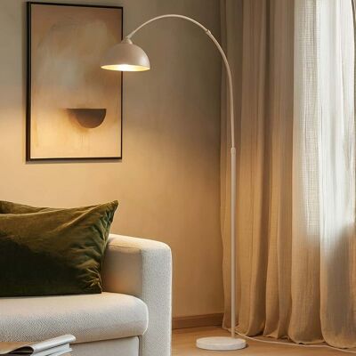 Lampe sur pied Lindby 'Tonka' en Métal Blanc - 180cm - E27 - Publicité Lampe sur pied Lindby 'Tonka' en Métal Blanc - 180cm - E27 - Publicité
