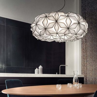 Suspension C'EST LA VIE, noir/câble transparent, Ø 53 cm - Slamp - Salon / séjour - Design - Plastique - Avec abat-jour - Publicité Suspension C'EST LA VIE, noir/câble transparent, Ø 53 cm - Slamp - Salon / séjour - Design - Plastique - Avec abat-jour - Publicité
