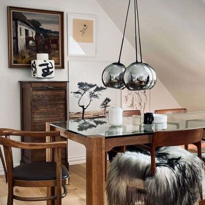 Suspension Harry 3, gris fumé/noir, à 3 lampes - Dyberg Larsen - Salon / séjour - Scandinave - Verre - Multi-ampoules - Publicité Suspension Harry 3, gris fumé/noir, à 3 lampes - Dyberg Larsen - Salon / séjour - Scandinave - Verre - Multi-ampoules - Publicité