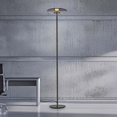 Lampe sur pied LED Vitrum, gris aluminium/verre, variateur tactile - PURE - Salon / séjour - Moderne - Avec abat-jour - Publicité Lampe sur pied LED Vitrum, gris aluminium/verre, variateur tactile - PURE - Salon / séjour - Moderne - Avec abat-jour - Publicité