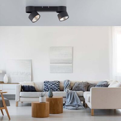 Paul Neuhaus PURE-NOLA Plafond LED - 2x15W 3000K noir - Publicité Paul Neuhaus PURE-NOLA Plafond LED - 2x15W 3000K noir - Publicité