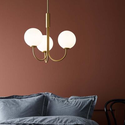 Herstal HB16658030105 Plafonnier en laiton satiné - Suspension plafond - Publicité Herstal HB16658030105 Plafonnier en laiton satiné - Suspension plafond - Publicité
