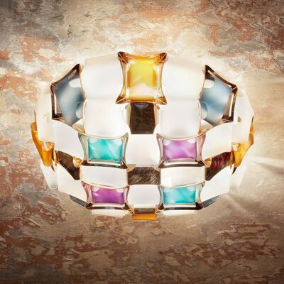 Plafonnier Mida, Ø 67 cm, multicolore/blanc - Slamp - Salon / séjour - Design - Plastique - Rond - Publicité Plafonnier Mida, Ø 67 cm, multicolore/blanc - Slamp - Salon / séjour - Design - Plastique - Rond - Publicité