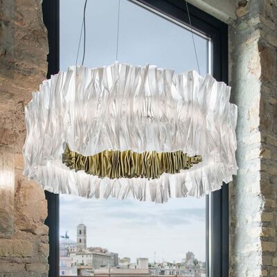 Suspension LED Accordéon, dorée, 3 000 K - Slamp - Salon / séjour - Design - Plastique - Publicité Suspension LED Accordéon, dorée, 3 000 K - Slamp - Salon / séjour - Design - Plastique - Publicité