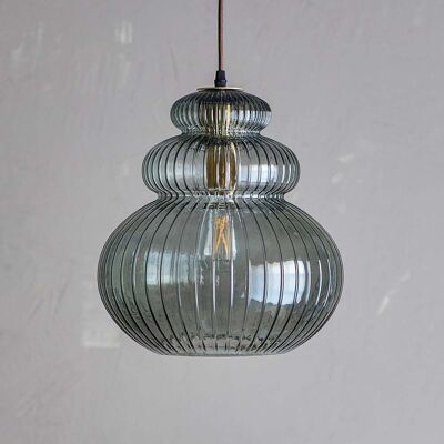 Suspension Sybia, verre, gris, Ø 31,5 cm Bloomingville - Salon / séjour - À ampoule unique - Publicité Suspension Sybia, verre, gris, Ø 31,5 cm Bloomingville - Salon / séjour - À ampoule unique - Publicité