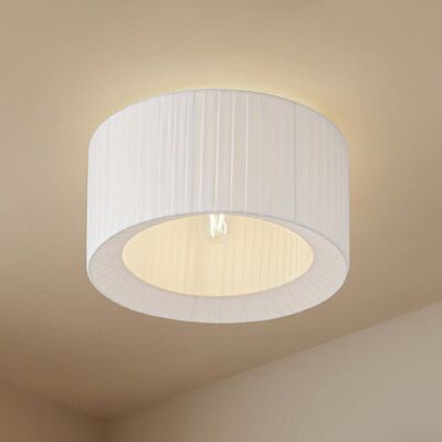 Plafonnier Virelle en tissu Ø 40 cm blanc - Lindby - Salon / séjour - Tissu / textile - À ampoule unique - Publicité Plafonnier Virelle en tissu Ø 40 cm blanc - Lindby - Salon / séjour - Tissu / textile - À ampoule unique - Publicité