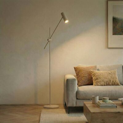 Lampe sur pied Vilo, GU10, beige, orientable, hauteur 153 cm, métal - Lindby - Salon / séjour - Scandinave - À ampoule unique - Publicité Lampe sur pied Vilo, GU10, beige, orientable, hauteur 153 cm, métal - Lindby - Salon / séjour - Scandinave - À ampoule unique - Publicité