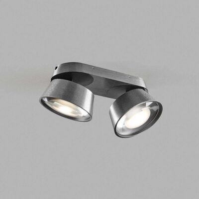 Spot LED Vantage 2 titane, à 2 lampes, orientable - Light-Point - Salon / séjour - Aluminium - Publicité Spot LED Vantage 2 titane, à 2 lampes, orientable - Light-Point - Salon / séjour - Aluminium - Publicité