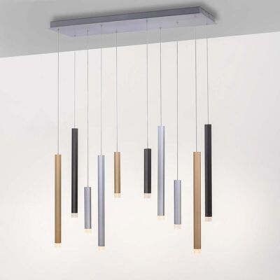 Suspension LED PURE-GEMIN - 10 lampes - Design moderne - Publicité Suspension LED PURE-GEMIN - 10 lampes - Design moderne - Publicité