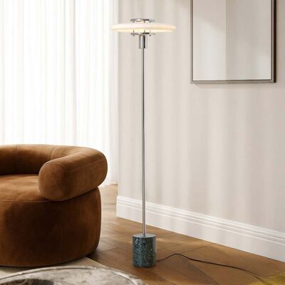 Lampe sur pied Branford Marbre blanc/Vert Rétro - Lindby - Salon / séjour - Vintage / rétro - Verre - À ampoule unique - Publicité Lampe sur pied Branford Marbre blanc/Vert Rétro - Lindby - Salon / séjour - Vintage / rétro - Verre - À ampoule unique - Publicité