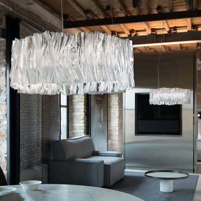 Suspension LED Accordéon, argent, 3 000 K - Slamp - Salon / séjour - Design - Plastique - Publicité Suspension LED Accordéon, argent, 3 000 K - Slamp - Salon / séjour - Design - Plastique - Publicité