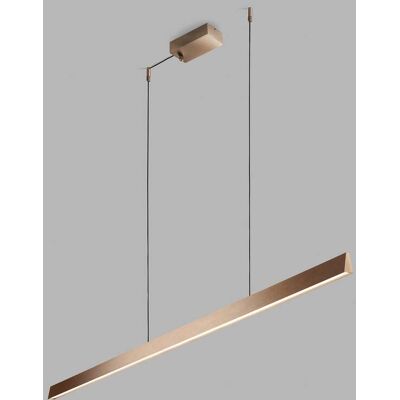 Suspension LED Edge Linear S1500 rose doré, CCT - Light-Point - Bureau / espaces de travail - Design - Aluminium - Multi-ampoules - Publicité Suspension LED Edge Linear S1500 rose doré, CCT - Light-Point - Bureau / espaces de travail - Design - Aluminium - Multi-ampoules - Publicité