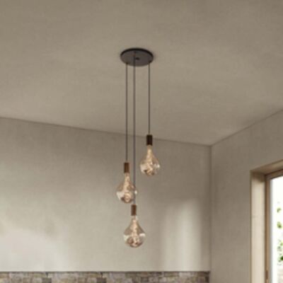 Suspension Triple Pendant, à 3 lampes transparent noir/noyer - Tala - Salle à manger - Métal - Multi-ampoules - Publicité Suspension Triple Pendant, à 3 lampes transparent noir/noyer - Tala - Salle à manger - Métal - Multi-ampoules - Publicité
