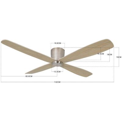 Ventilateur de plafond Fraser chromé/teck, à courant continu, silencieux, Ø 132 Beacon Lighting - Salon / séjour - Moderne - Bois - Publicité Ventilateur de plafond Fraser chromé/teck, à courant continu, silencieux, Ø 132 Beacon Lighting - Salon / séjour - Moderne - Bois - Publicité