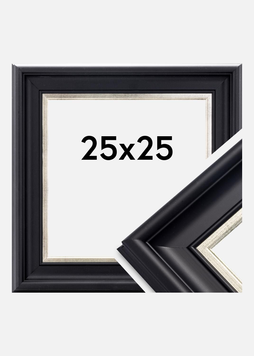 Galleri 1 Cadre Dalarna Noir-Argent 25x25 cm