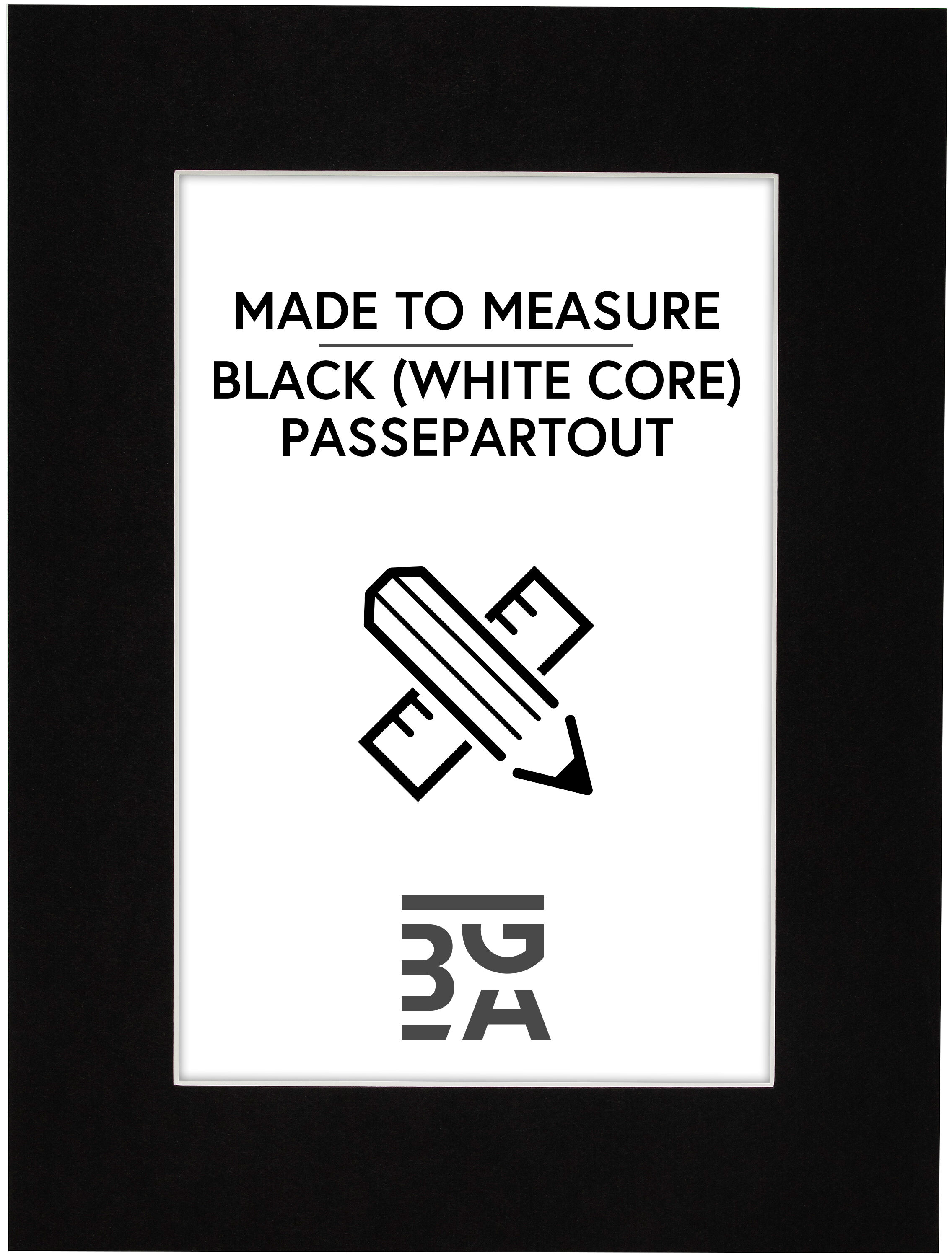 Passepartouter Måttbeställda Passe-partout Noir (noyau blanc) - Sur mesure