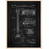 Bildverkstad Dessin de brevet - Guitare électrique I - Noir Poster (40x50 cm)