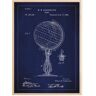 Bildverkstad Dessin de brevet - Globe terrestre - Bleu Poster (40x50 cm)