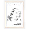 Bildverkstad Patent Print - Saxophone - White Poster (40x50 cm)