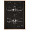 Bildverkstad Dessin de brevet - Avion - Noir Poster (30x40 cm)