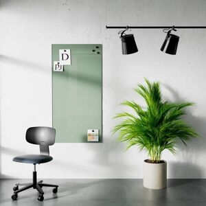 Lintex Tableau en verre Mood Wall - effacable, magnetique, Couleur Frank 540 - Vert-gris, Taille B75 x H150 cm