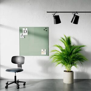 Lintex Tableau en verre Mood Wall - effacable, magnetique, Couleur Frank 540 - Vert-gris, Taille L100 x H100 cm