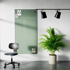 Lintex Tableau en verre Mood Wall - effacable, magnetique, Couleur Frank 540 - Vert-gris, Taille L100 x H200 cm