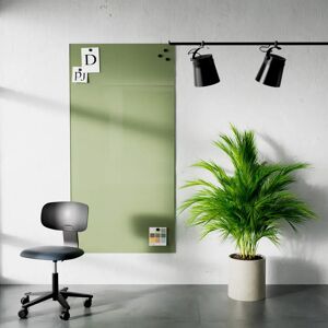 Lintex Tableau en verre Mood Wall - effacable, magnetique, Couleur Fair 550 - Vert, Taille L100 x H200 cm