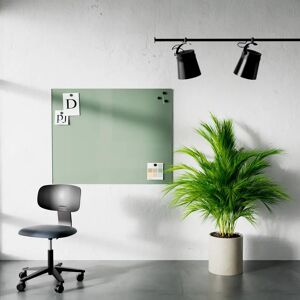 Lintex Tableau en verre Mood Wall - effacable, magnetique, Couleur Frank 540 - Vert-gris, Taille L125 x H100 cm