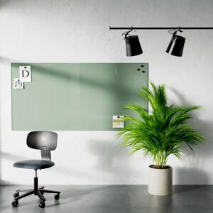 Lintex Tableau en verre Mood Wall - effacable, magnetique, Couleur Frank 540 - Vert-gris, Taille L200 x H100 cm